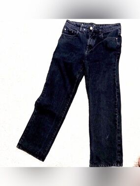 Zara Straight Leg Black Jeans Size 30